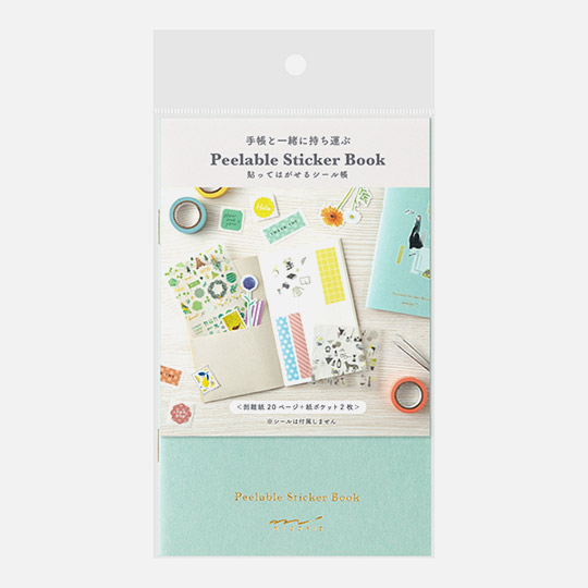 MIDORI Sticker Book With Pocket Light Blue
