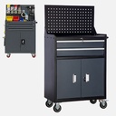 OVJ Makerspace Mobile Metal Workstation 40cm x 67cm x 1.22m Black  (Installation Not Included)