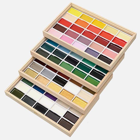 KURETAKE Gansai Tambi Japanese Watercolor Set x 100