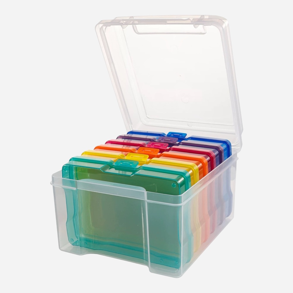 OVJ Plastic Storage Box Organiser With 12 Color Boxes