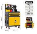OVJ Makerspace Mobile Metal Workstation 40cm x 67cm x 1.22m Yellow (Installation Not Included)