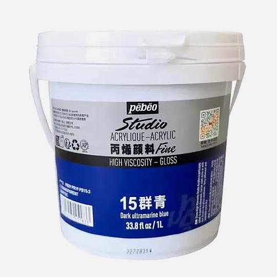 PEBEO Studio Gloss Acrylic 1000ml 15 Dark Ultramarine Blue