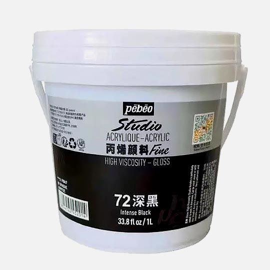 PEBEO Studio Gloss Acrylic 1000ml 72 Intense Black