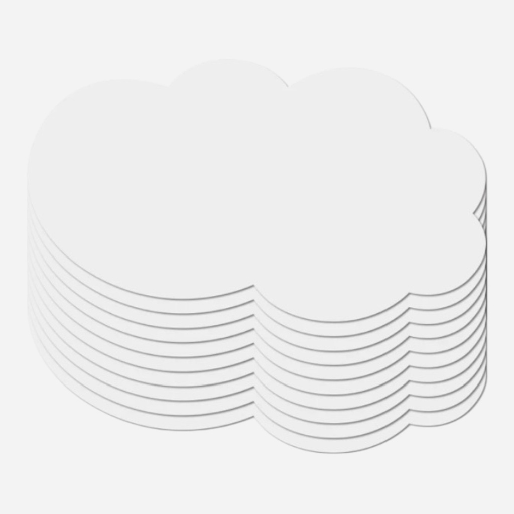OVJ Creative White Card Cloud 220gsm 8cm x 15cm x 50