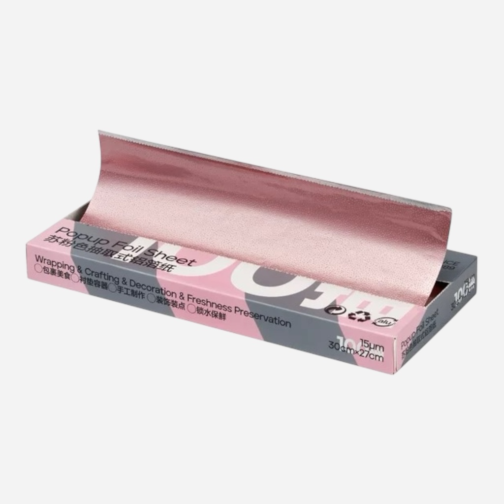 OVJ Aluminium Foil Sheet 27cm x 30cm x 100 Pink