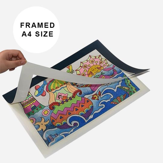 OVJ Mount Board Picture Frame With Backing A4 Black