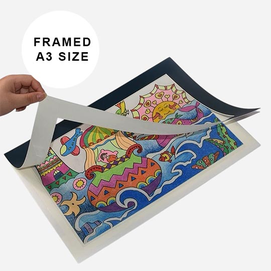 OVJ Mount Board Picture Frame With Backing A3 Black