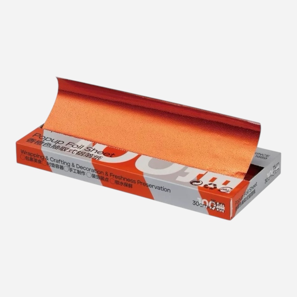 OVJ Aluminium Foil Sheet 27cm x 30cm x 100 Orange
