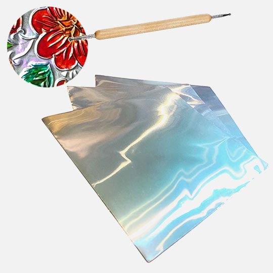 OVJ Embossing Foil 15cm x 15cm x 10 Silver