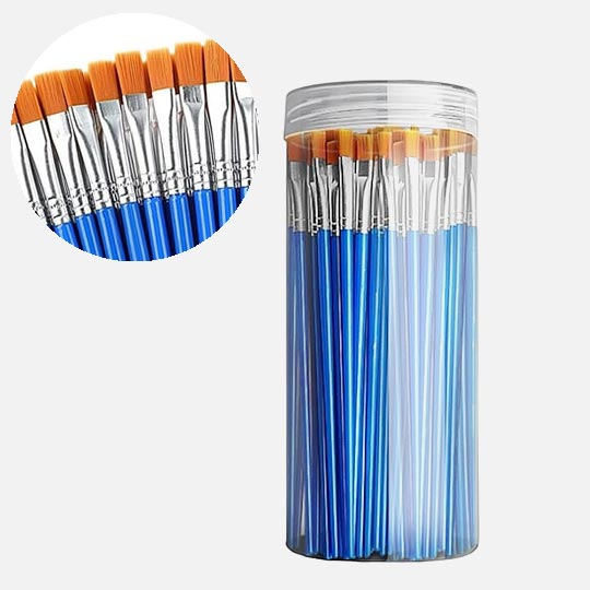 OVJ Golden Taklon Flat Brush 7mm Set x 100