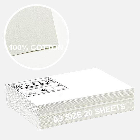 OVJ Yangtze 100% Cotton Watercolor Paper Rough 300gsm A3 x 20