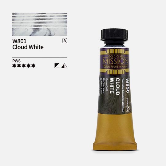 MIJELLO Mission Tourmaline 2-Tone Granulating Watercolor 15ml Cloud White  (Pre-Order)