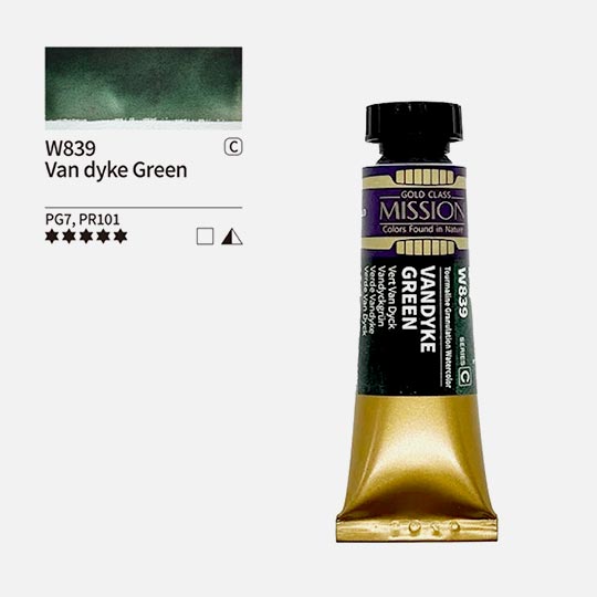 MIJELLO Mission Tourmaline 2-Tone Granulating Watercolor 15ml Vandyke Green  (Pre-Order)