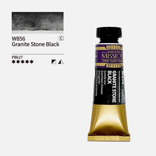 MIJELLO Mission Tourmaline 2-Tone Granulating Watercolor 15ml Granite Stone Black  (Pre-Order)