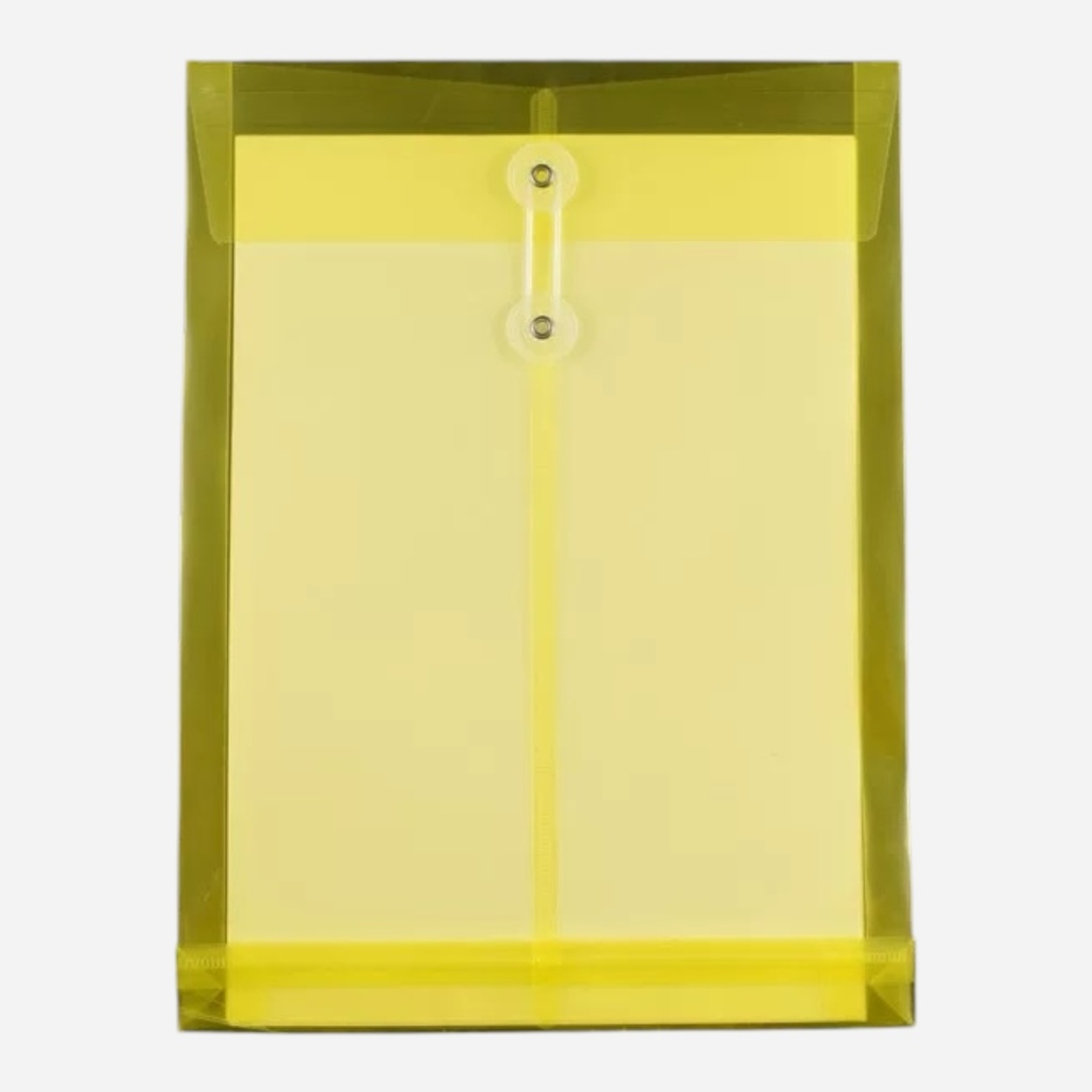 OVJ PP Data Envelope With String Closure A4 3cm x 25cm x 33cm Yellow