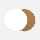 OVJ Ceramic Tile Coaster Matt White 10cm (Cork Base Included)