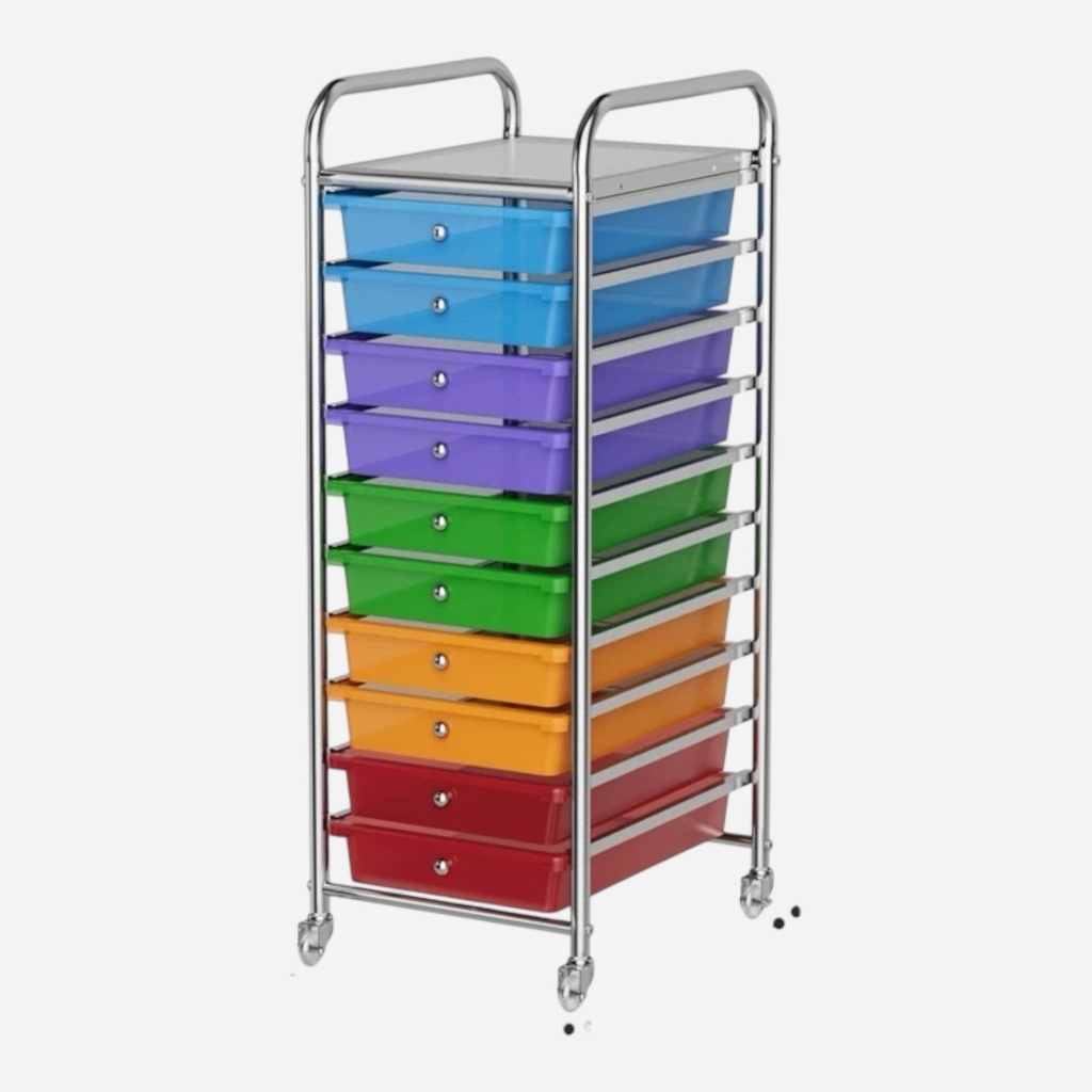 OVJ 10-Drawer Mobile Storage Cart (Installation Not Included)