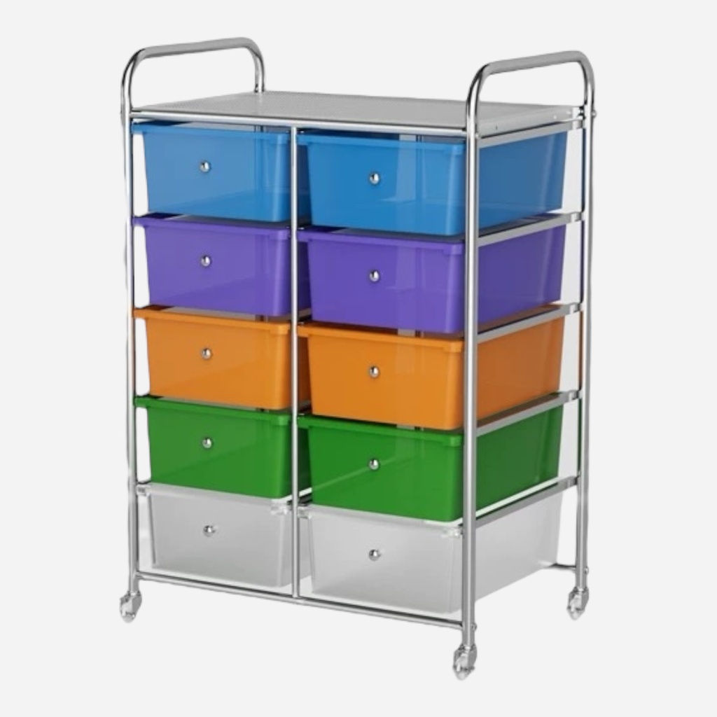 OVJ 10-Drawer Mobile Storage Cart (Installation Not Included)