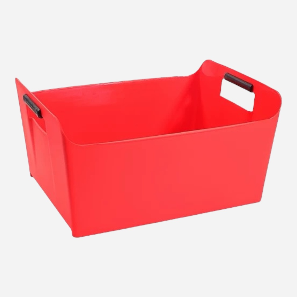 OVJ Stackable Plastic Storage Bin A4 19cm x 25cm x 33cm Red
