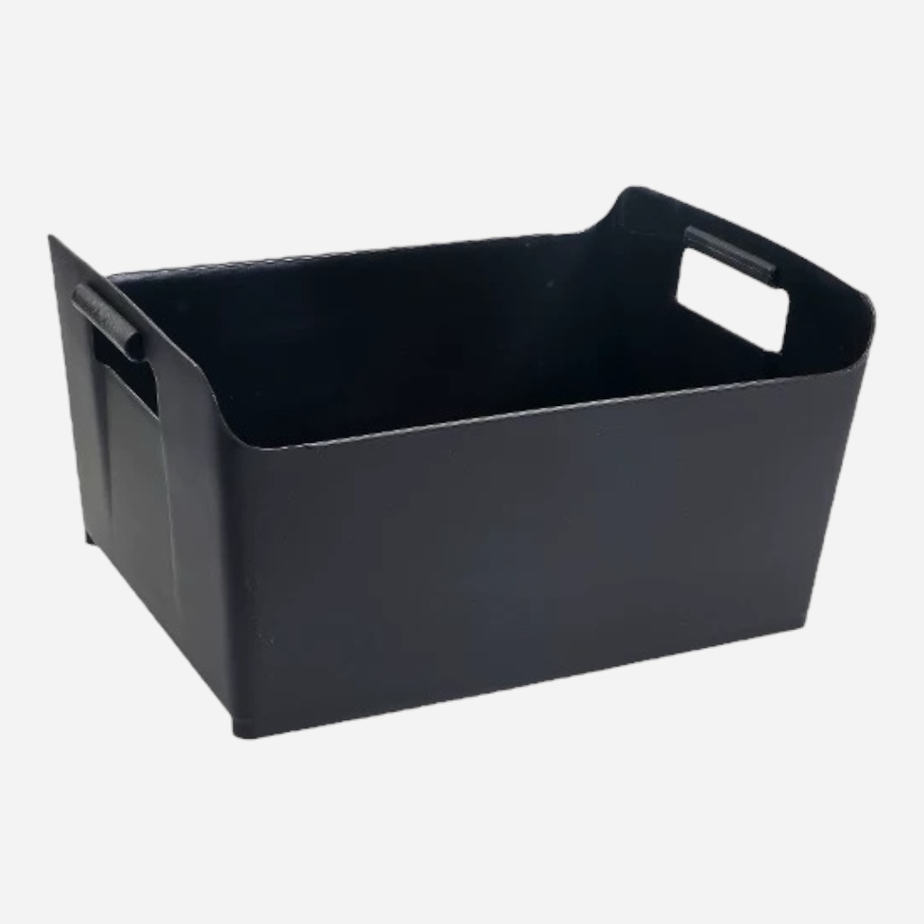OVJ Stackable Plastic Storage Bin A4 19cm x 25cm x 33cm Black