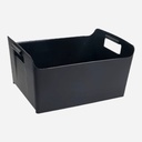 OVJ Stackable Plastic Storage Bin A4 19cm x 25cm x 33cm Black