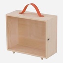 OVJ Diorama Pine Wood Box With Slide Clear Cover 11cm x 13cm x 20cm