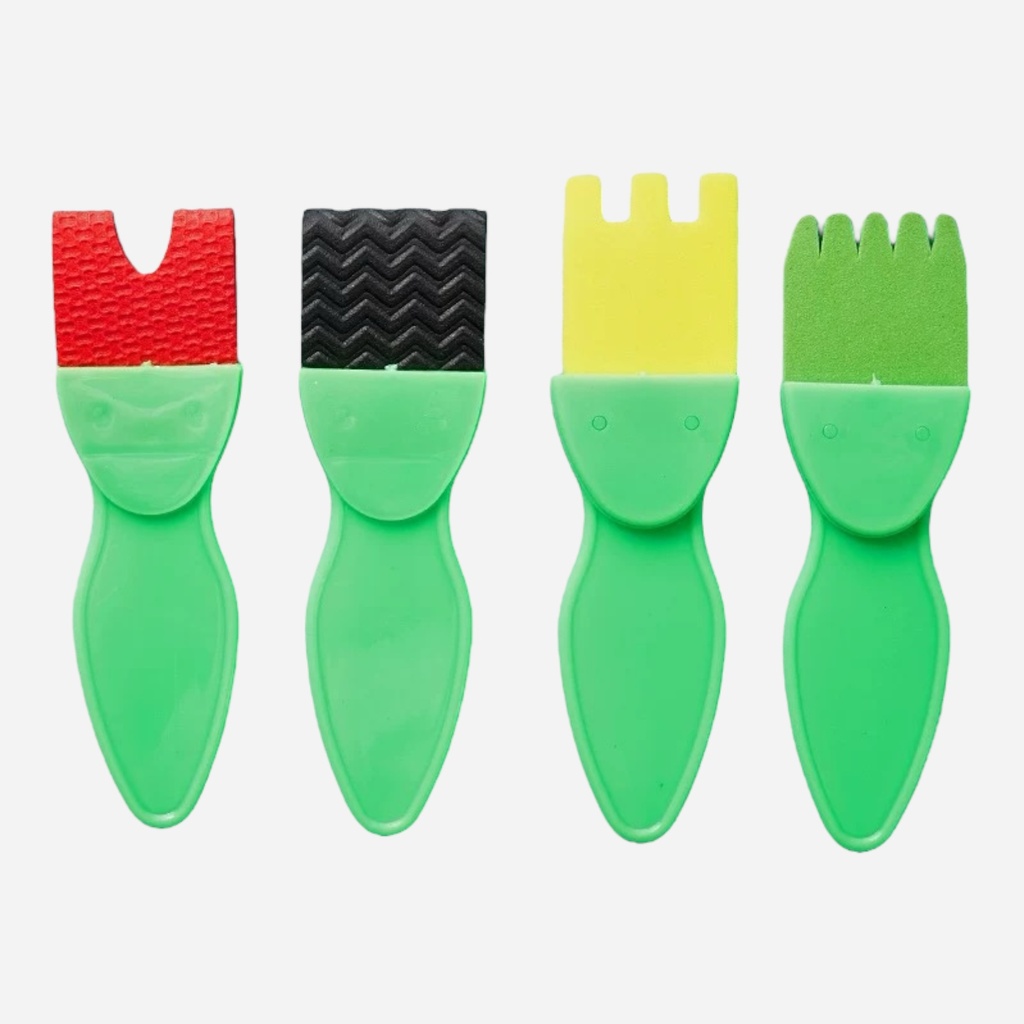 OVJ Craft Fish Texture Foam Brush Set x 4