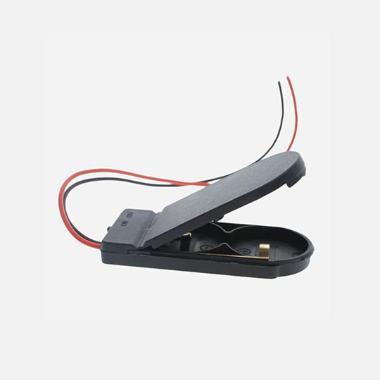 OVJ CR2032 Button Cell Double Battery Holder Black x 10