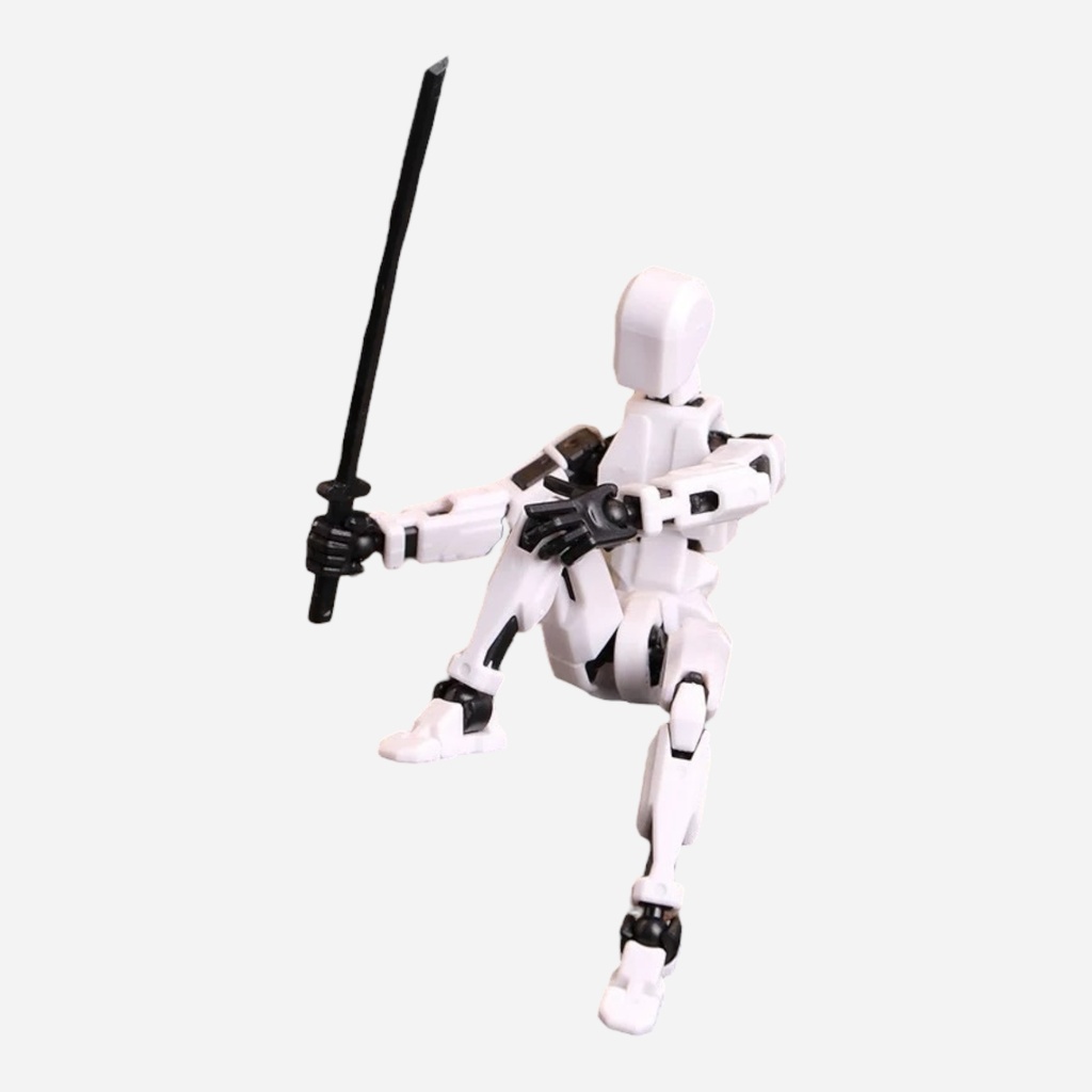 OVJ Stop Motion Plastic Action Figure White (Assembly Guide Included)