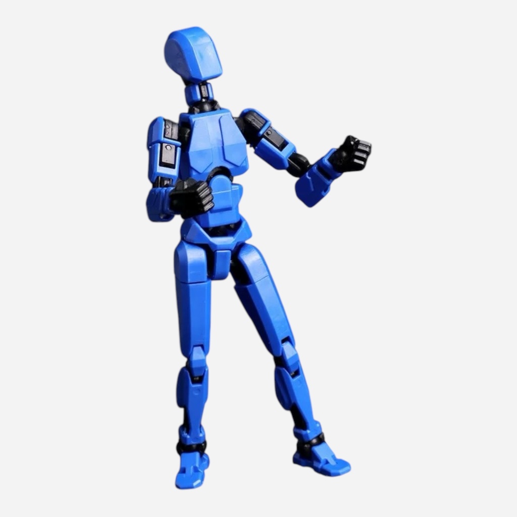 OVJ Stop Motion Plastic Action Figure Blue (Assembly Guide Included)