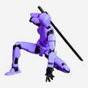 OVJ Stop Motion Plastic Action Figure Violet (Assembly Guide Included)