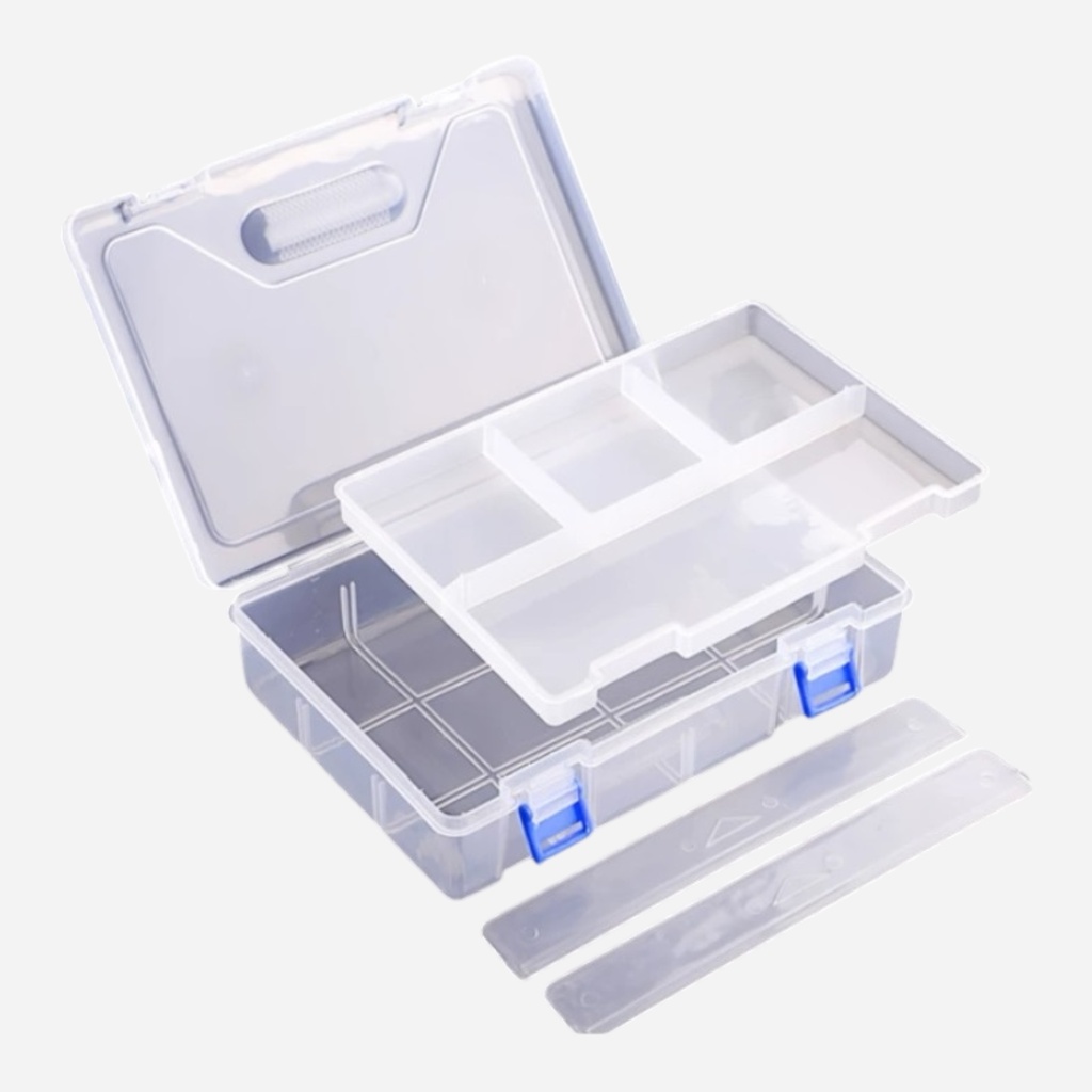 OVJ Plastic Storage Box 2-Tier 55mm x 160mm x 230mm