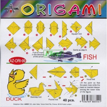 ART ZONE Origami Paper 70gsm 9cm x 9cm x 40