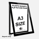 OVJ Acrylic Magnetic Flip Picture Frame A3 Black