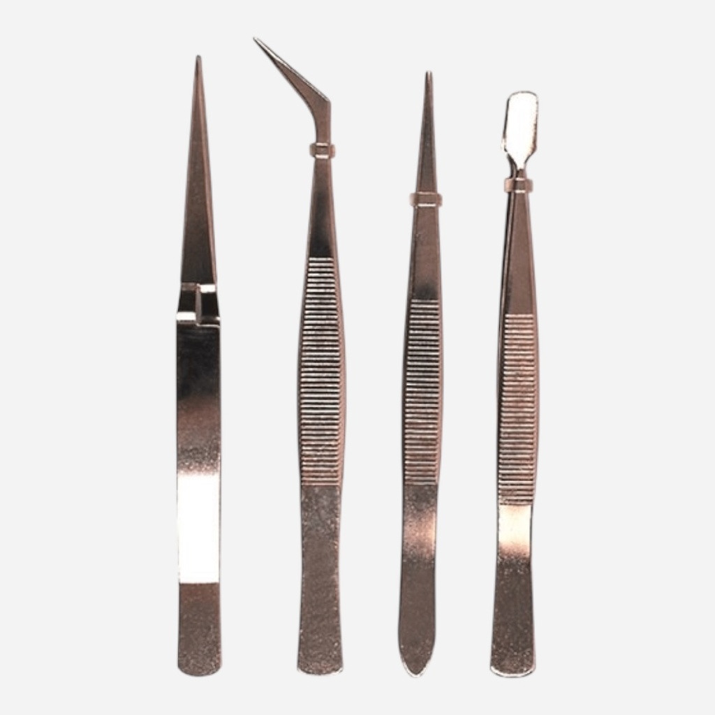 OVJ Stainless Steel Tweezer 12cm Set x 4