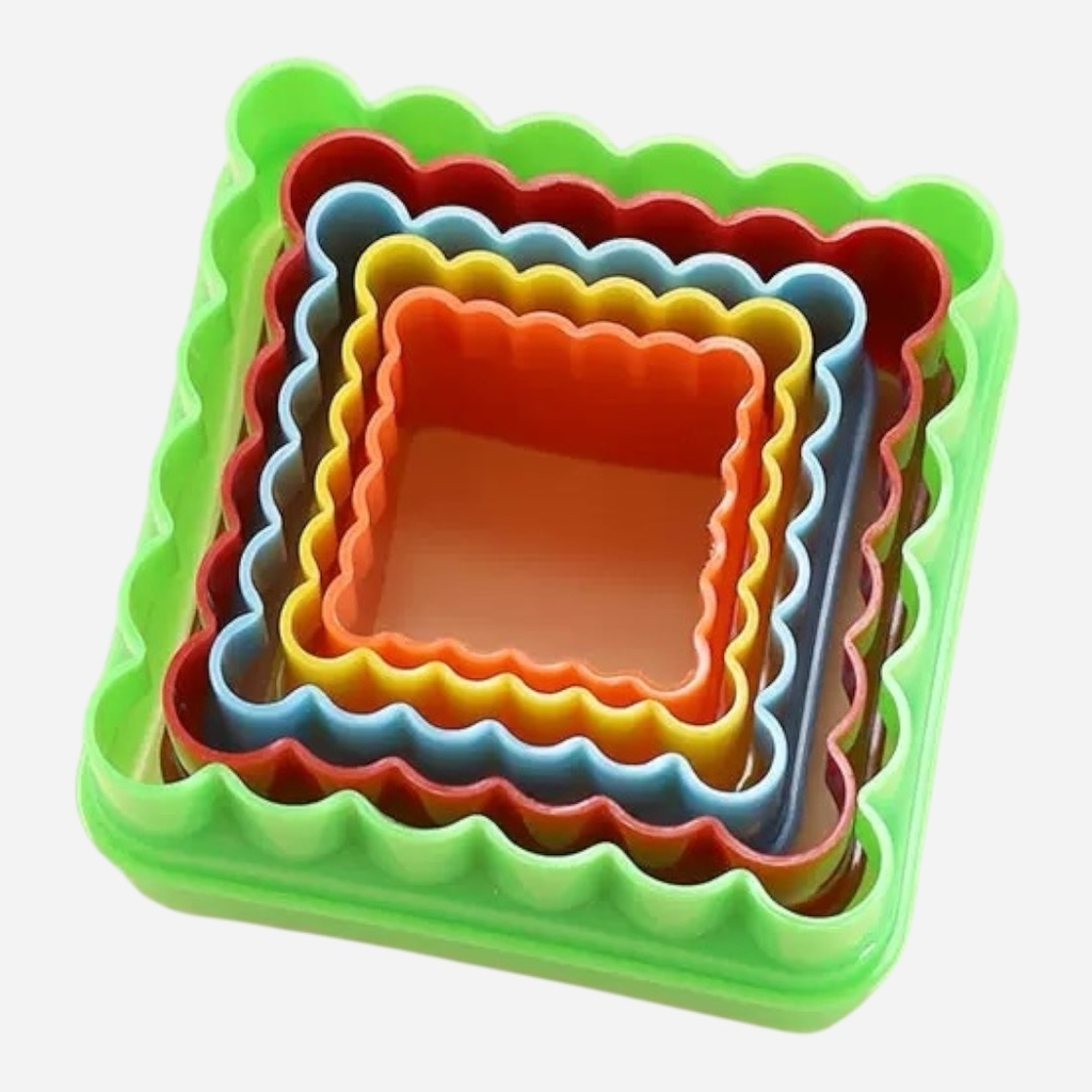 OVJ Plastic Clay Cutter Square Set x 5