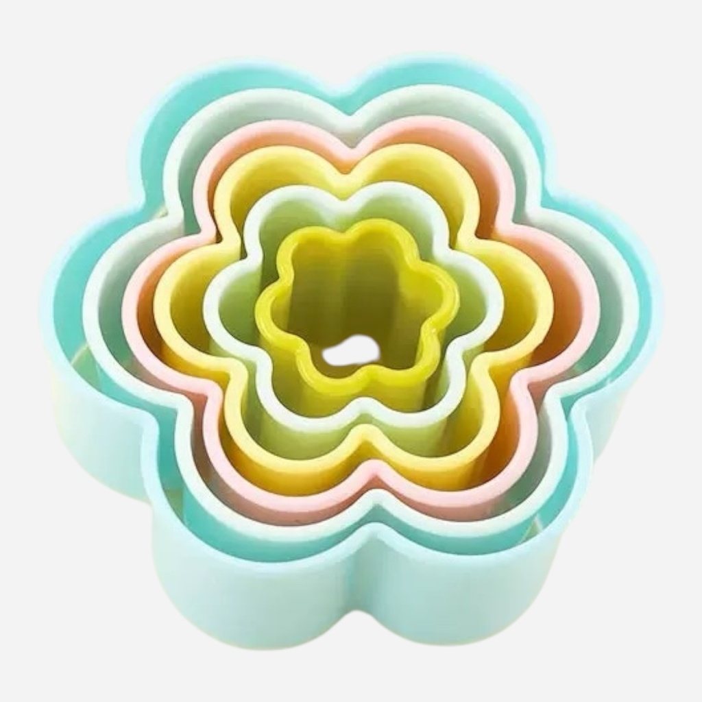 OVJ Plastic Clay Cutter Flower Set x 5