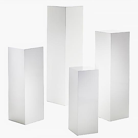 OVJ White Wooden Pedestal 30cm x 30cm x 100cm