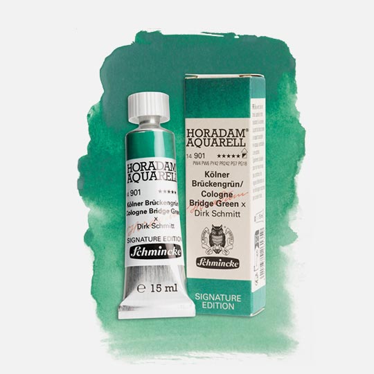 SCHMINCKE Horadam Watercolor 15ml Colohne Bridge Green By Dirk Schmitt