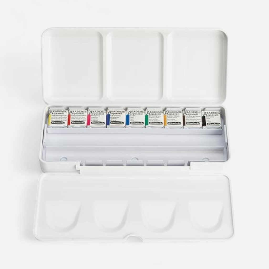 SCHMINCKE Akademie Watercolor 1/2 Pan Plastic Box Set x 9