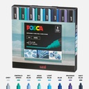 UNI Posca Acrylic Marker Medium Tip Cool Color Set x 8