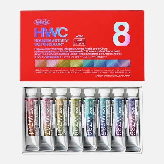 HOLBEIN Artist Watercolor Chroma Pearl 5ml Set x 8