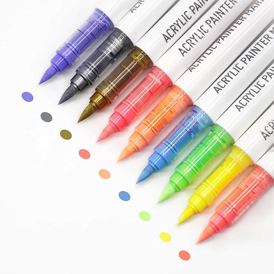 LANGUO Acrylic Brush Marker Dopamine Set 1 x 9