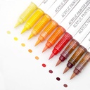 LANGUO Acrylic Brush Marker Red Yellow Set x 9
