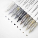 LANGUO Acrylic Brush Marker Grey Brown Set x 9