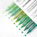 LANGUO Acrylic Brush Marker Green Set x 9