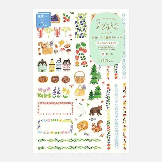 MIDORI Yuru Log Sticker Scandinavia x 2