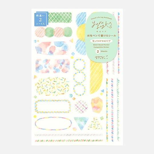 MIDORI Yuru Log Sticker Watercolor x 2