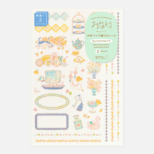 MIDORI Yuru Log Sticker Travel & Hotel x 2