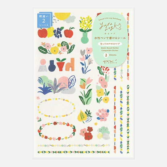 MIDORI Yuru Log Sticker Motif Textile x 2